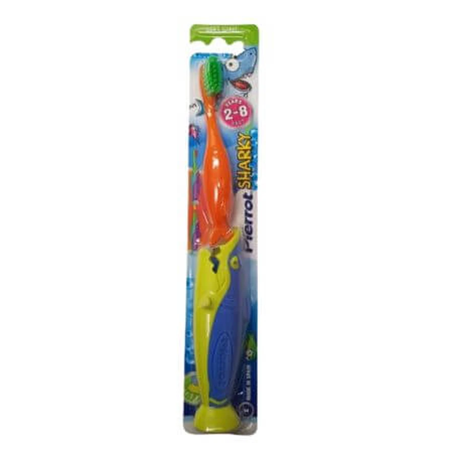 Cepillo de dientes naranja Sharky, 1 pieza, Pierrot