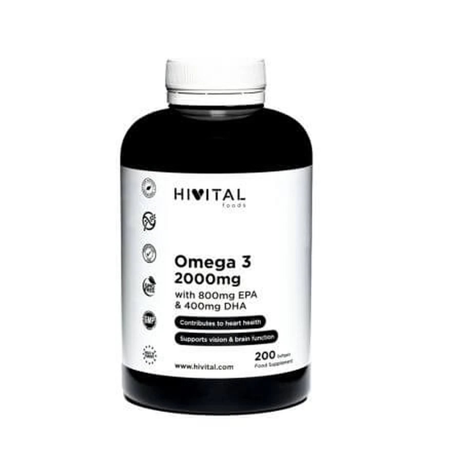 Omega 3, 2000 mg, 200 capsules, Hivital