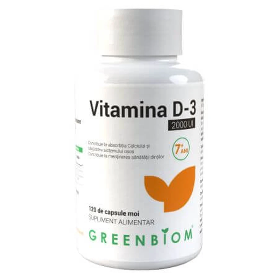 Vitamin D3 2000 IU, 120 capsules