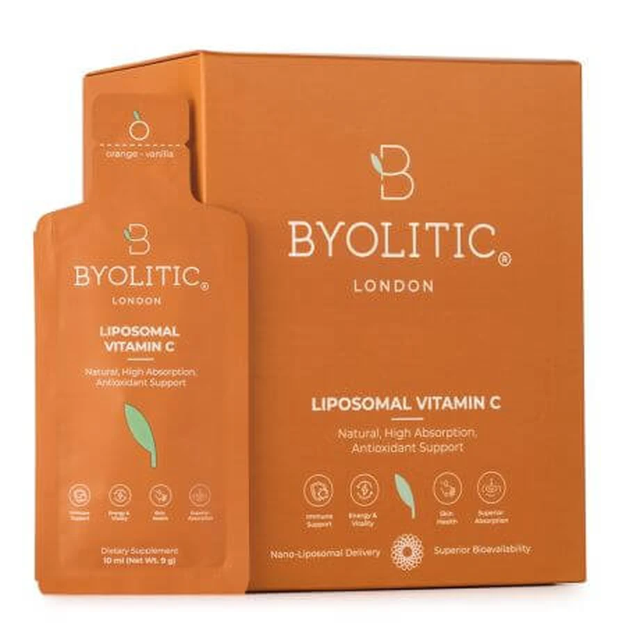 Vitamina C liposomal, 1000 mg, 30 sobres x 10 ml, Byolitic