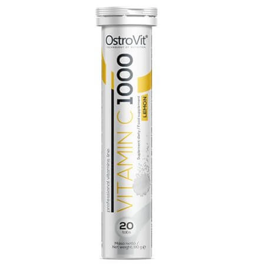 Vitamin C with lemon flavor, 1000 mg, 20 effervescent tablets, OstroVit