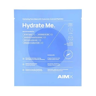 Hydrate Me 25 ml, AIMX Hydrate Me 25 ml, mascarilla en toallitas con péptidos, vitamina C y ácido hialurónico