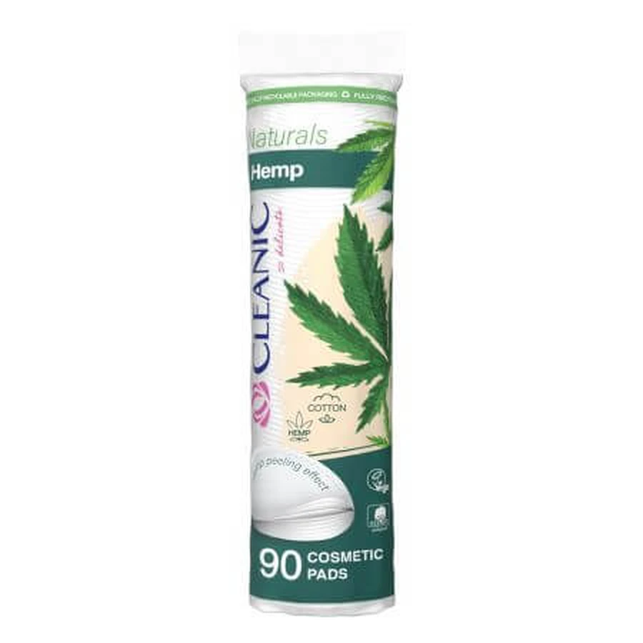 Naturals Cotton and Hemp Naturals Cotton and Hemp Cleansing Disheets, 90 pièces, Cleanic