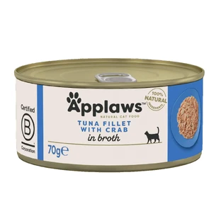 Wet cat food with tuna and crab fillet, 70 g, Applaws