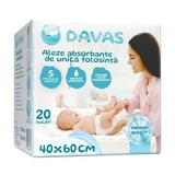 Absorbentes, 40x60 cm, 20 piezas, Davas
