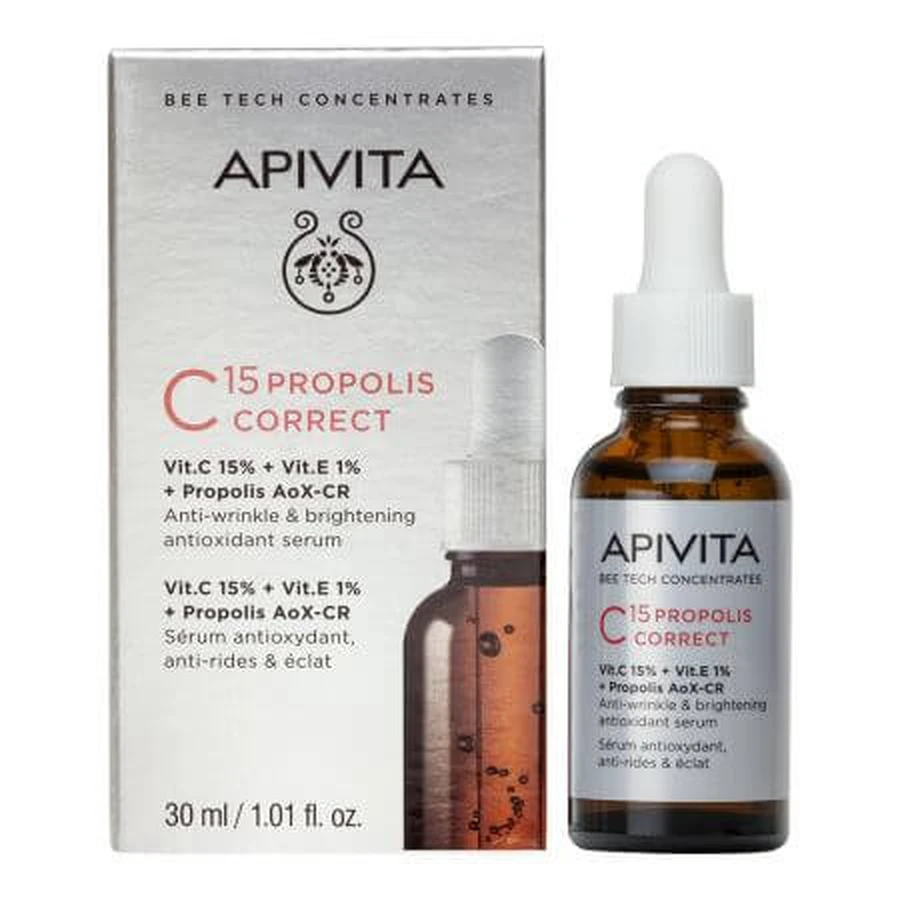 Bee Tech C15 sérum anti-rides à la vitamine C, 30 ml, Apivita