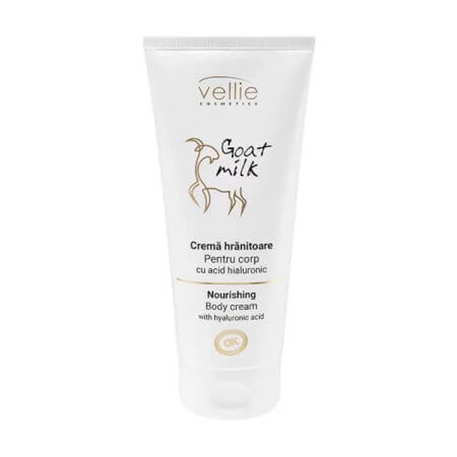 Pflegende Körpercreme mit Hyaluronsäure Ziegenmilch, 200 ml, Vellie