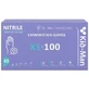 Wegwerphandschoenen paars nitril, maat XS, 100 stuks, Kid-Man