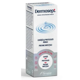 Hidrogel spray para el cuidado de heridas Dermosept, 250 ml, Terapia SA