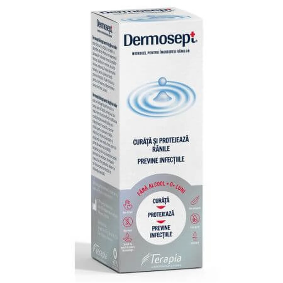 Hidrogel spray para el cuidado de heridas Dermosept, 250 ml, Terapia SA