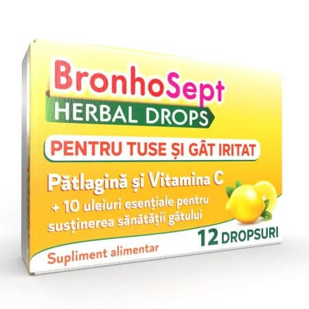 BronhoSept Herbal Drops for cough and sore throat BronhoSept Herbal Drops, 12 drops, Justin Pharma
