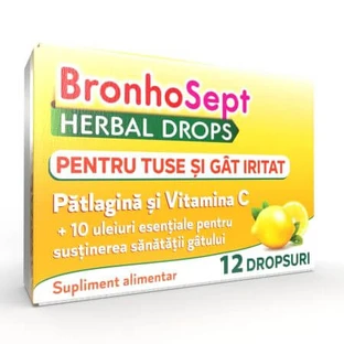 BronhoSept Herbal Drops for cough and sore throat BronhoSept Herbal Drops, 12 drops, Justin Pharma