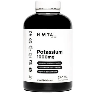 Kalium, 1000 mg, 240 plantaardige capsules, Hivital