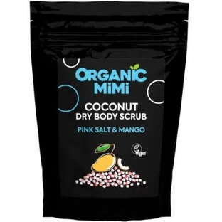 Body Scrub met roze zout, mango en kokosnoot Droge kokosnoot body scrub, 150 g, Organic Mimi