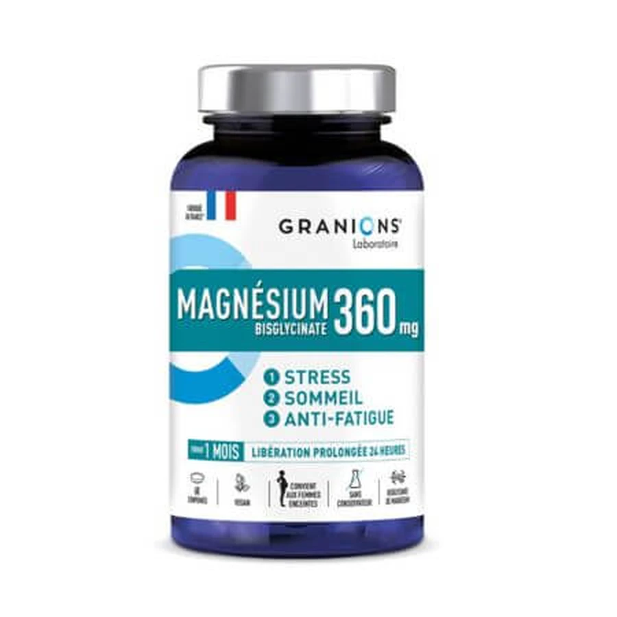 Magnesium Bisglycinat + Vitamin B6, 60 Tabletten, Granions