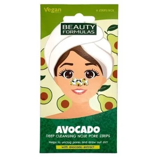 Tiras con extracto de aguacate para limpiar los poros de la nariz, 6 piezas, Beauty Formulas