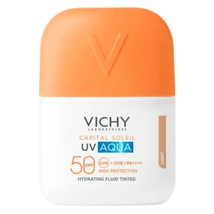Feuchtigkeitsspendendes getöntes Feuchtigkeitsfluid mit Sonnenschutz SPF 50 Shade Light Capital Soleil UV Aqua, 50 ml, Vichy