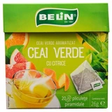 Green tea with citrus fruits, 20 sachets, Belin