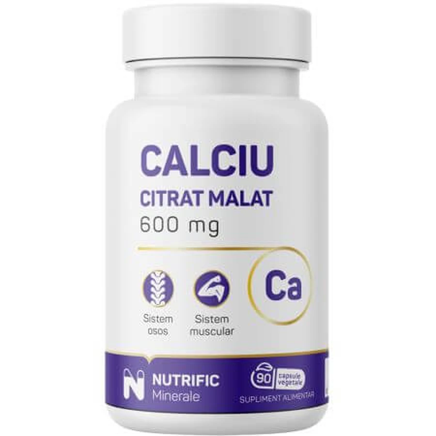 Calcium Citrate Malate, 90 vegetarian capsules, Nutrific