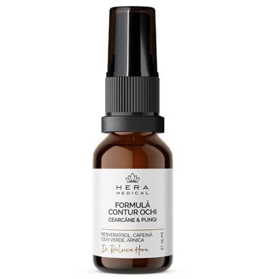 Suero de ojos con cafeína 1%, resveratrol y té verde, 15 ml, Hera Medical
