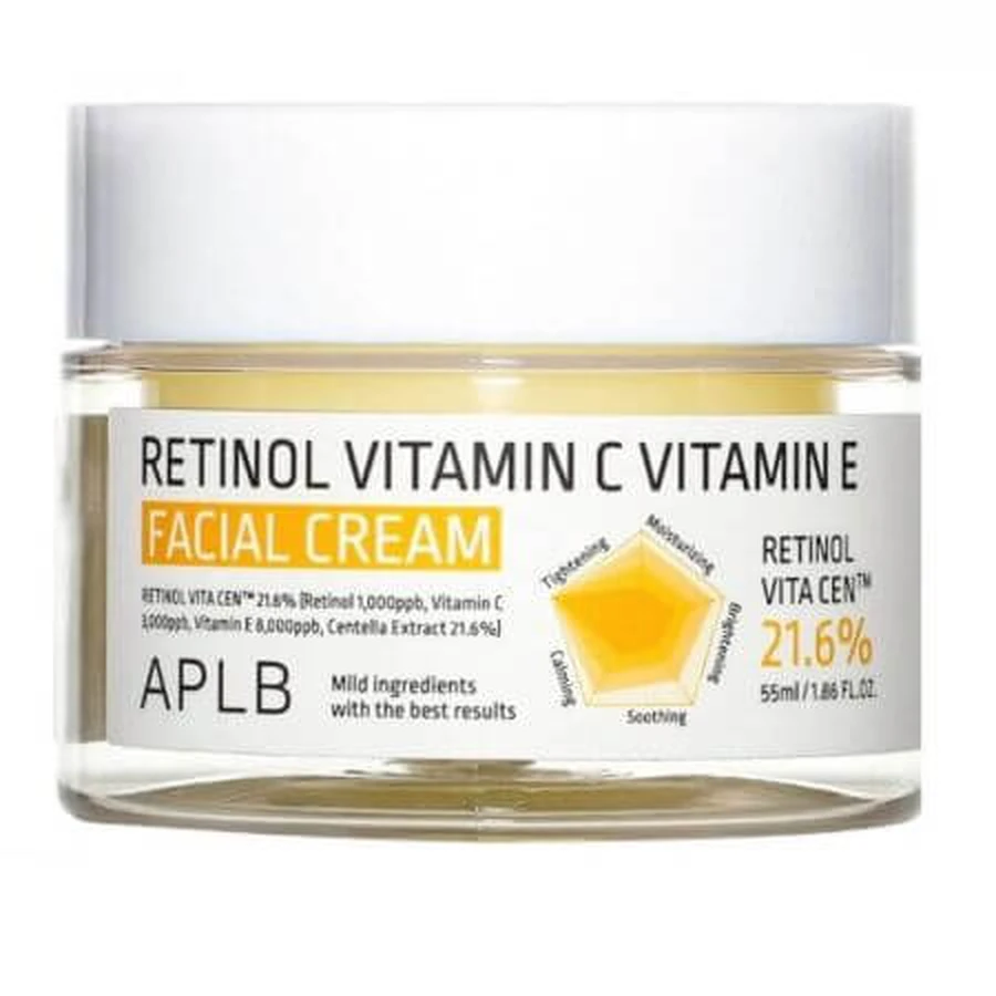 Face Cream with Retinol, Vitamin C and Vitamin E, 55 ml, Aplb