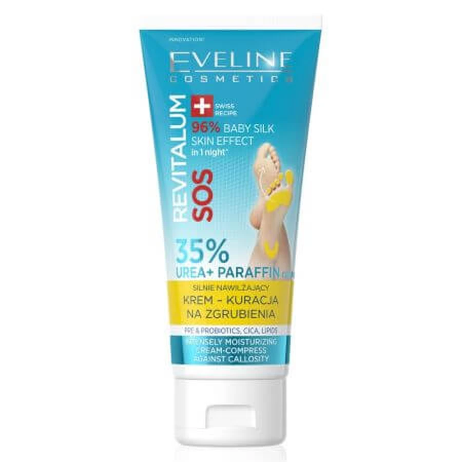 Crème hydratante intense pour les pieds et les talons avec 35% d'urée et de paraffine Revitalium SOS, 75 ml, Eveline Cosmetics