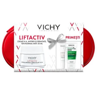 Liftactiv Especialista Hialurónico H.A Liftactiv Crema de Día, 50 ml + Capital Soleil SPF 50+ Fluido, 15 ml + Dercos Champú Antimate Dercos, 50 ml, Vichy