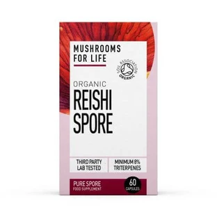 Biologische Reishi Spore, 800 mg, 60 capsules, MushroomsForLife