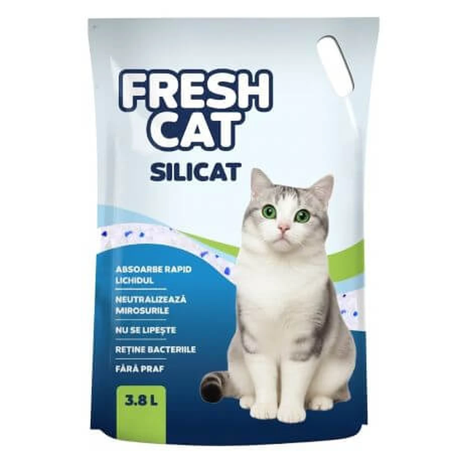 Silikat-Katzenstreu für Katzen, 3800 ml, Fresh Cat
