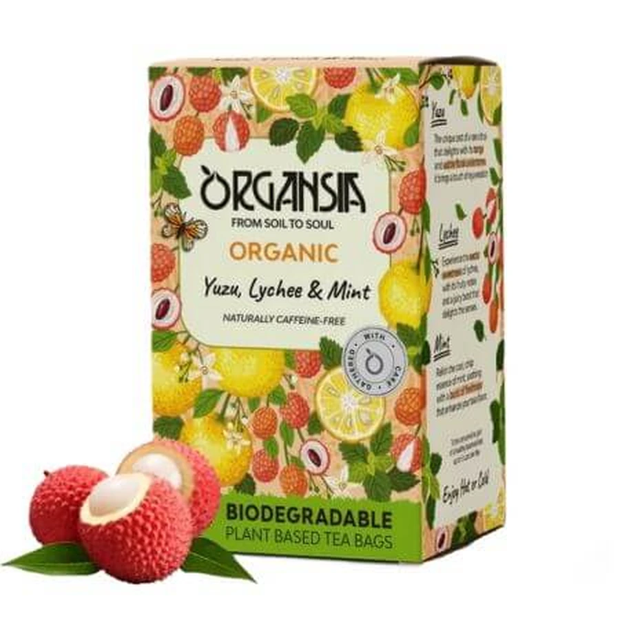 Tee aus Yuzu, Litschi und Minze, 18 Beutel, Organsia