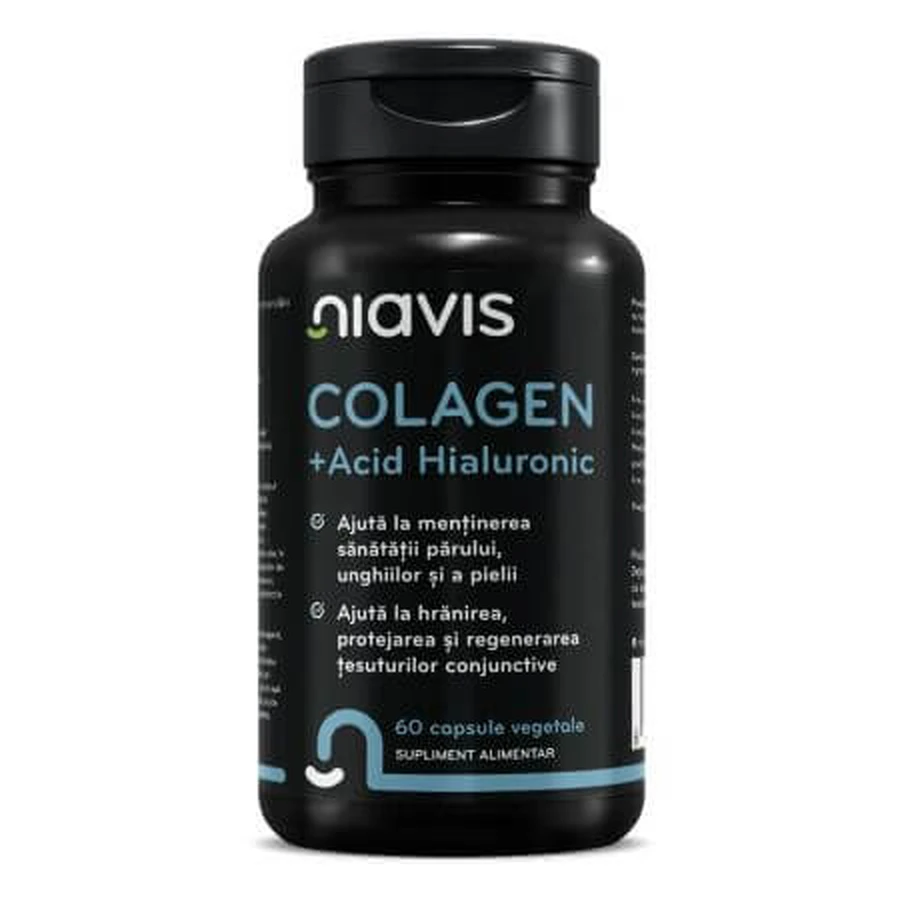 Collageen en hyaluronzuur, 60 capsules, Niavis