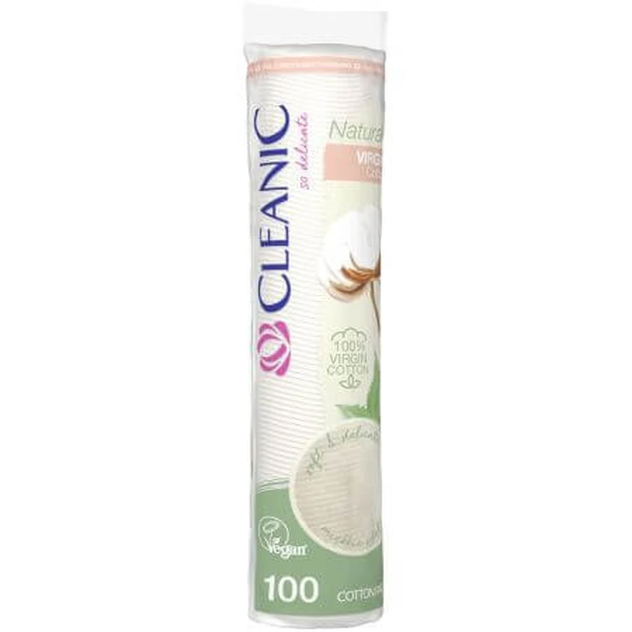 Naturals Natuurlijke katoenen reinigingsdoekjes, 100 stuks, Cleanic