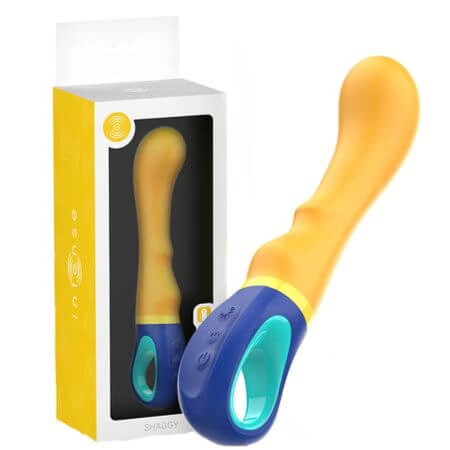 Vibrador Punto G amarillo Shaggy, 1 pieza, Intenso