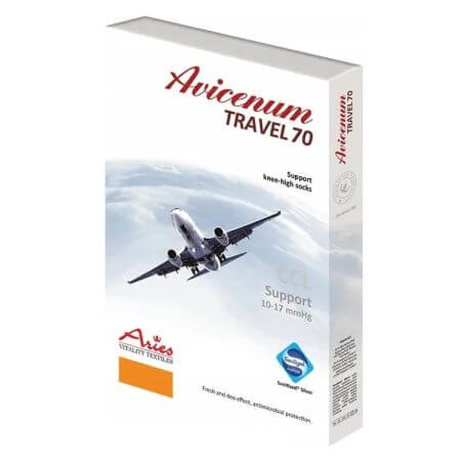 Knee-high compression stockings Bej Size 39-41 (25-27) Phlebo 70 Travel, 1 pair, Avicenum
