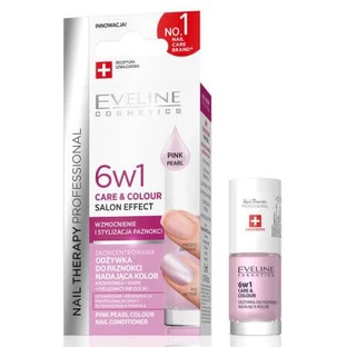 Tratamiento de Uñas 6 en 1 Tono Rosa Perla Nail Therapy Cuidado y Color de Uñas, 5 ml, Eveline Cosmetics