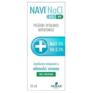 Navi NaCl Navi colirio hipertónico Navi NaCl 5% PF, 10 ml, Novax Pharma