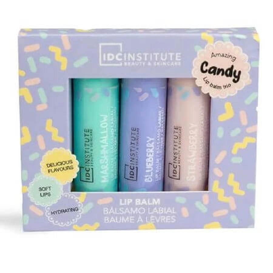 Set de baume à lèvres Candy Trio, 3 x 35 gr, IDC Institute