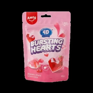 Strawberry Jellies 4D Fruit Gummy Strawberry Cherry, 65 g, Amos