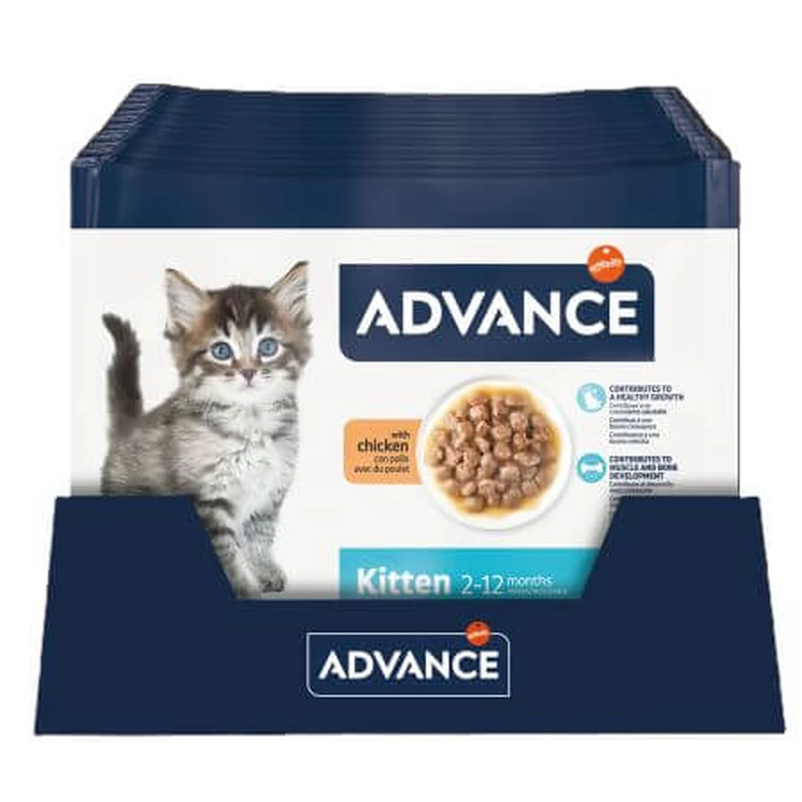 Katzennassfutter mit Huhn für Kätzchen Kitten, 4x85 g, Advance Veterinary Diets