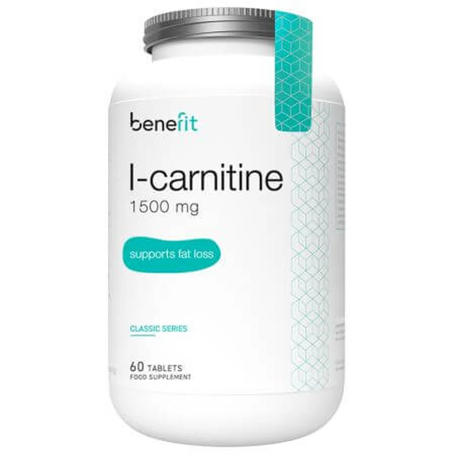 L-Carnitine Classic Series, 1500 mg, 60 tablets, Benefit Nutrition