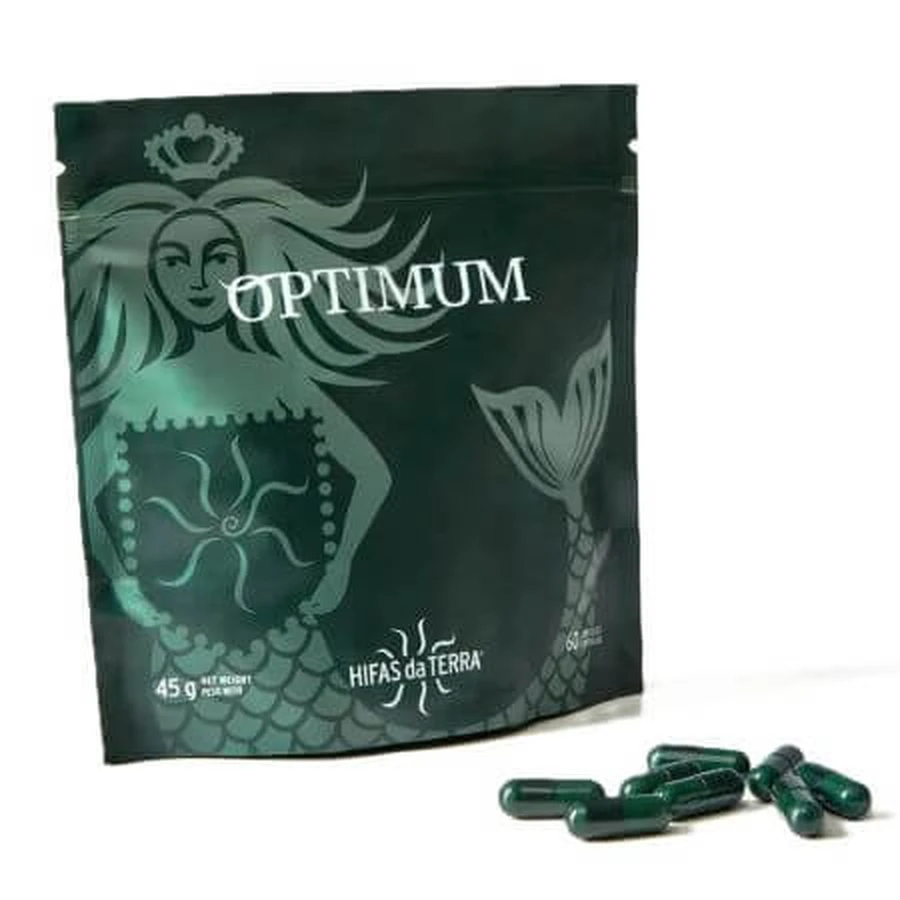 Pilzextrakte, Meereskollagen, Präbiotika und Vitamine Optimum Nutricosmetic, 60 Kapseln, Hifas da Terra
