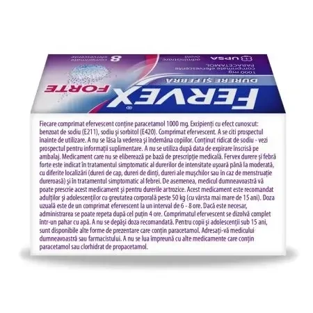 Fervex pain and fever instant strong, 1000 mg, 8 sachets, Upsa