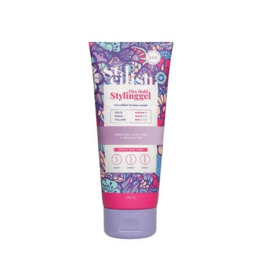 Gel de fijación media para cabello rizado Flex Hold, 200 ml, Steilish