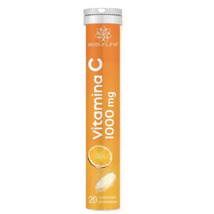 Vitamine C, 1000 mg, 20 comprimés effervescents, BioSunLine