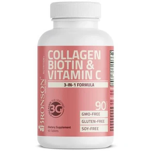 Collagen + Biotin + Vitamin C Advanced Beauty Support Formula, 90 Tabletten, Bronson Laboratories