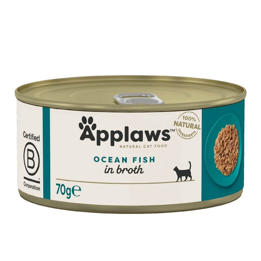Natvoer voor katten met zeevis, 70 g, Applaws