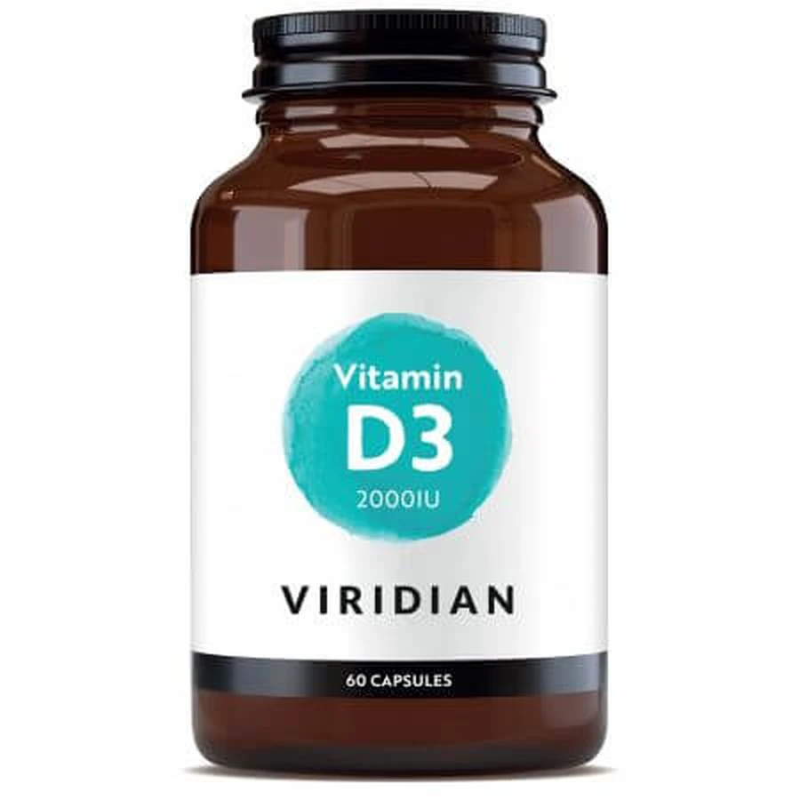 Vitamin D3 2000 IU, 60 capsules, Viridian