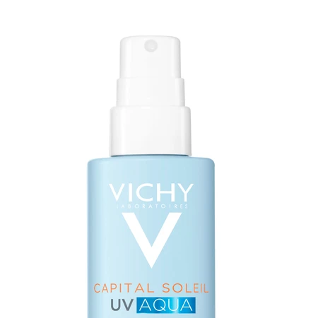Moisturizing face and body moisturizing spray with sun protection SPF 50 Capital Soleil Soleil UV Aqua, 200 ml, Vichy
