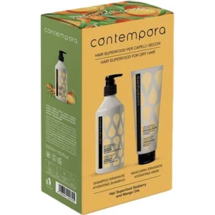 Set Feuchtigkeitsshampoo für trockenes Haar 500 ml + Feuchtigkeitsmaske für trockenes Haar 350 ml, Contempora