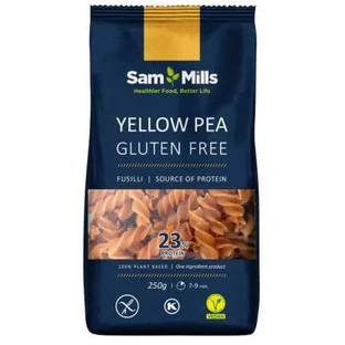Pâtes fusilli aux pois jaunes, 23% de protéines, 250 g, Sam Mills